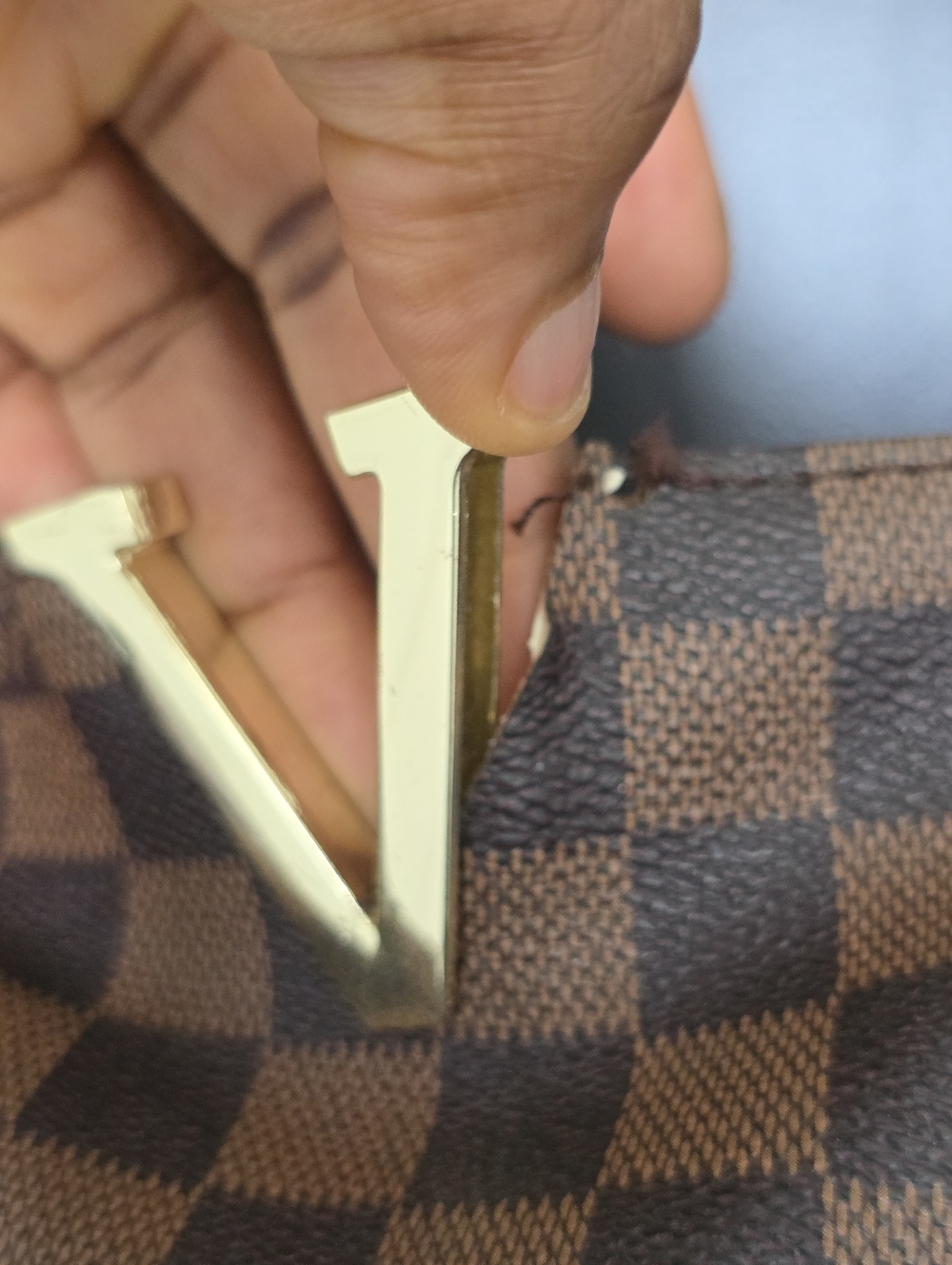 Louis Vuitton Monogram Tote Top Handle Bag Women Gold Logo 10x14 - Picture 5 of 15